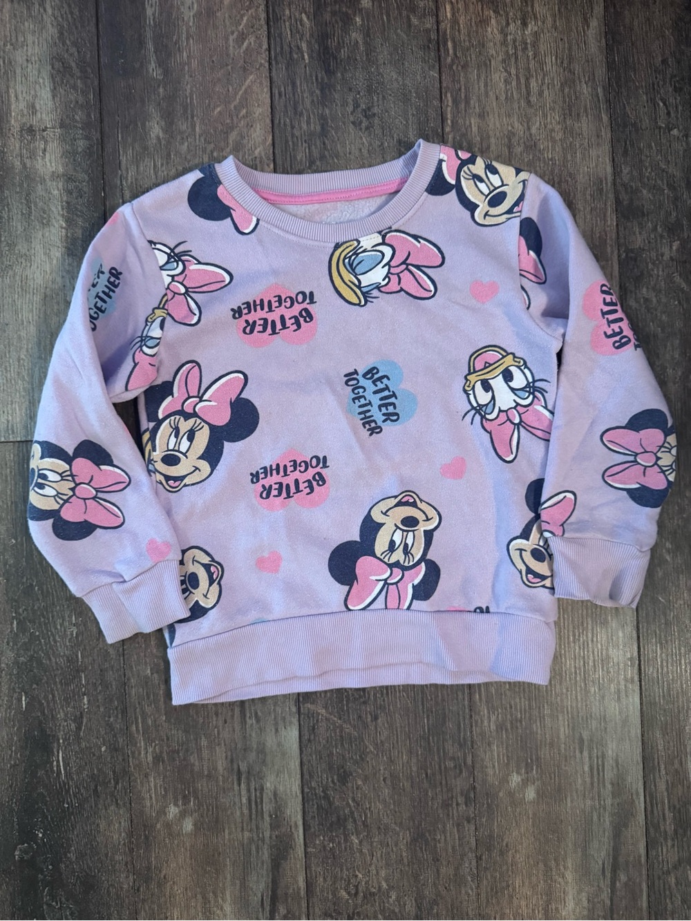 Disney Lilac Minnie & Daisy Pullover Sweatshirt with Pink Accents